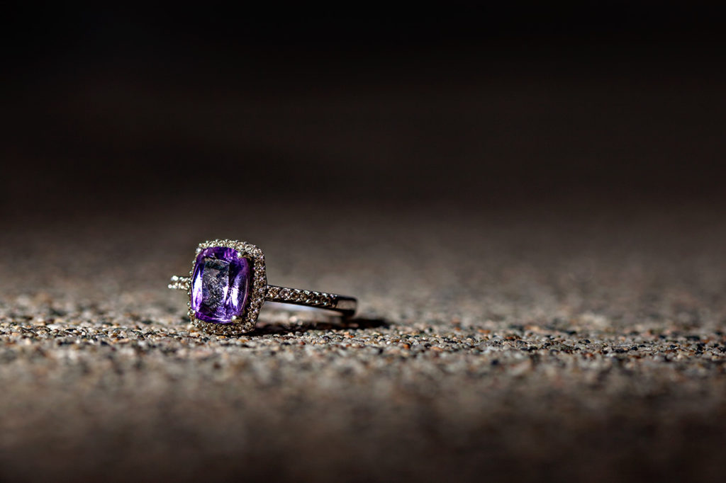 Amethyst Engagement Ring from Peoples on Concrete