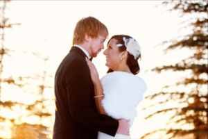 CHRISTMAS INSPIRED WEDDING Holiday-Inspired-Wedding-Bride-Groom-Outside-Winter-Shots