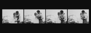 First Kiss Black White Photography Wailea Destination Wedding